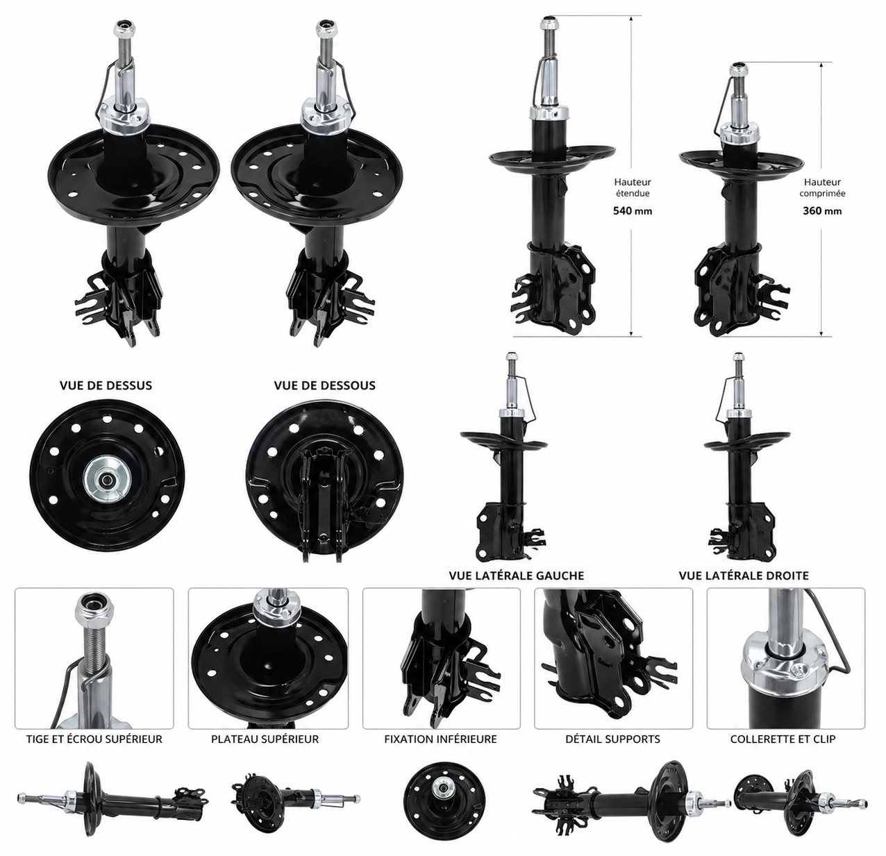 AMORTISSEURS FIAT 500C  2007-2023