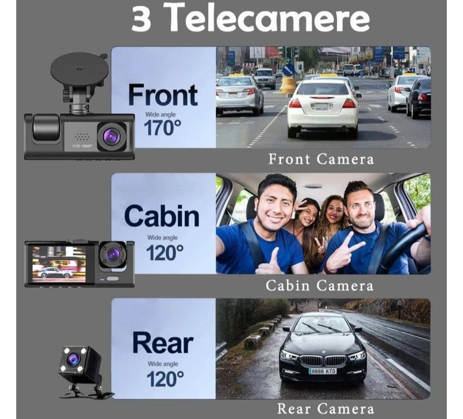 Caméra embarquée pour voiture (Dashcam) Full HD 1080P