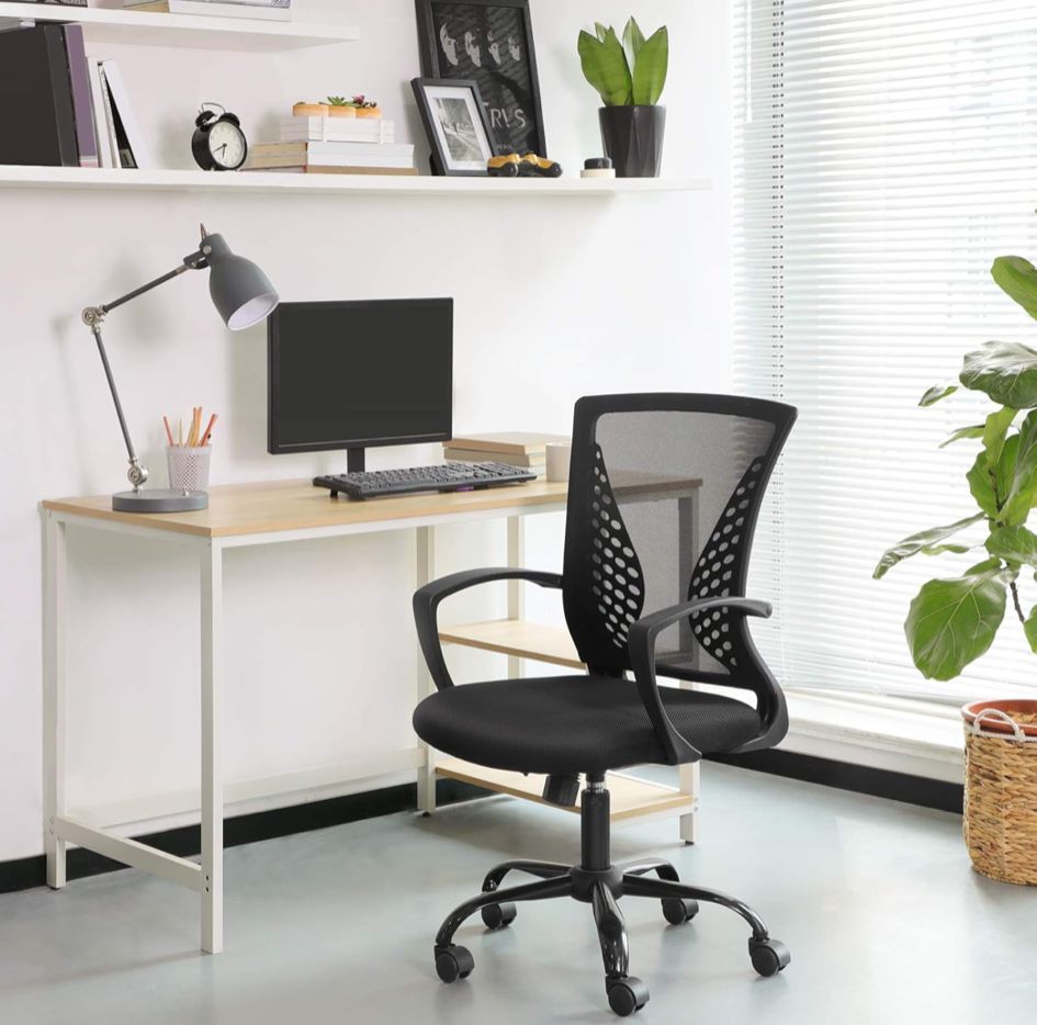 Chaise de Bureau Moderne en Maille - Noir