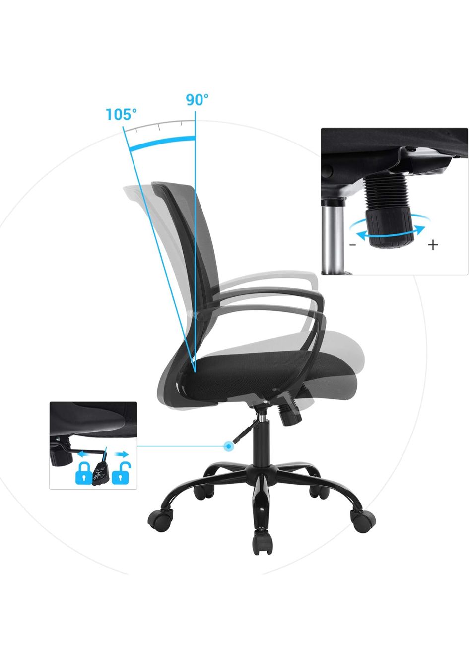 Chaise de Bureau Moderne en Maille - Noir